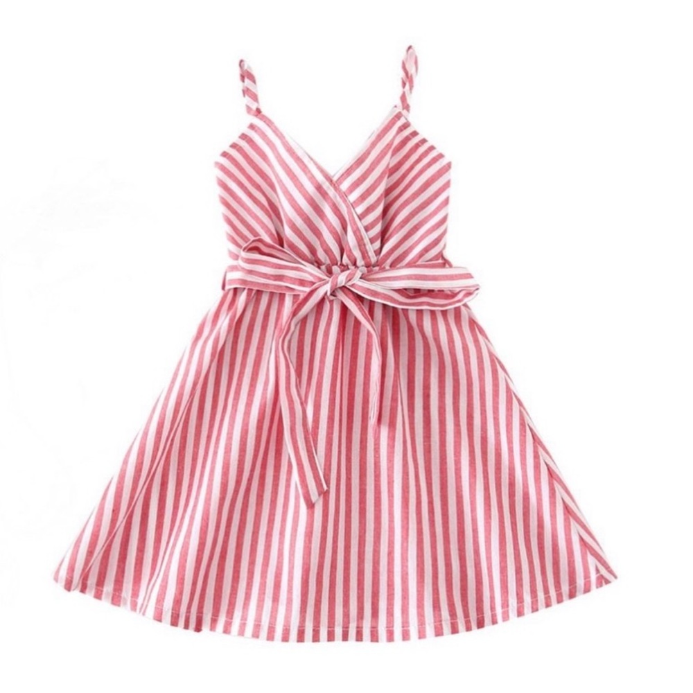 Boutique Toddler Girl Cami Striped Belted Dress